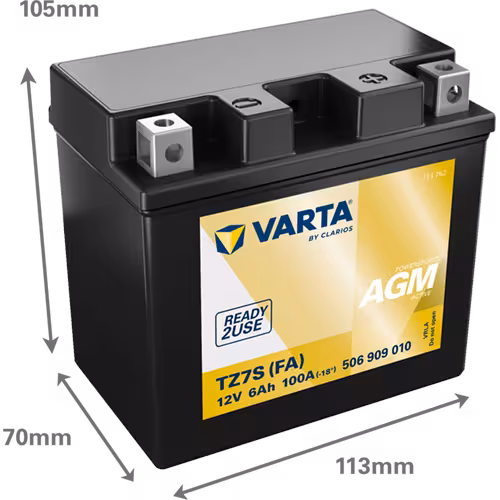 Varta Akü TX7L (FA) 12V 6 Ah Amper POWERSPORTS AGM ACTIVE