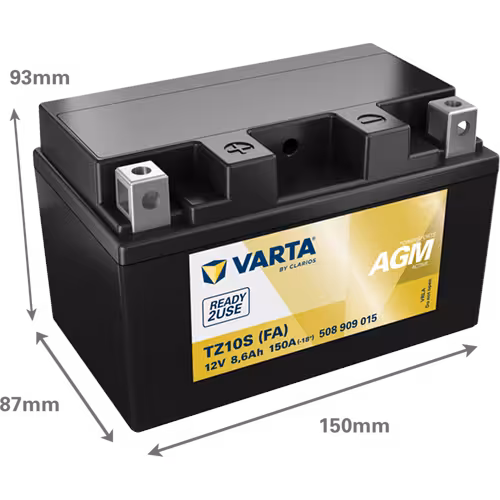 Varta Akü TZ10S (FA) 12V 8,6 Ah Amper POWERSPORTS AGM ACTIVE