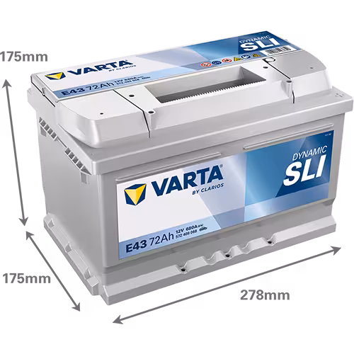 Varta Akü E43 12V 72 Ah Amper 680EN DYNAMIC SLI