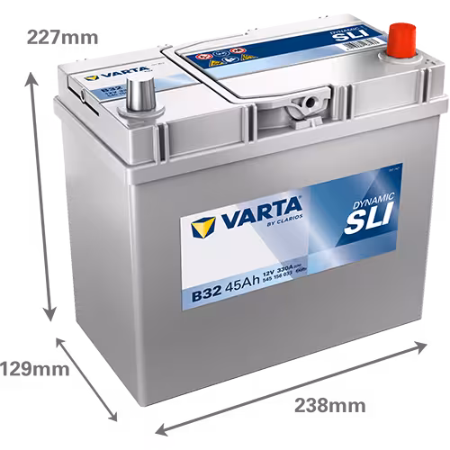Varta Akü B32 12V 45 Ah Amper 330EN DYNAMIC SLI