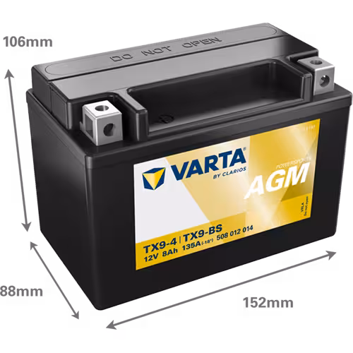 Varta Akü TX 9 BS 12V 8 Ah Amper POWERSPORTS AGM