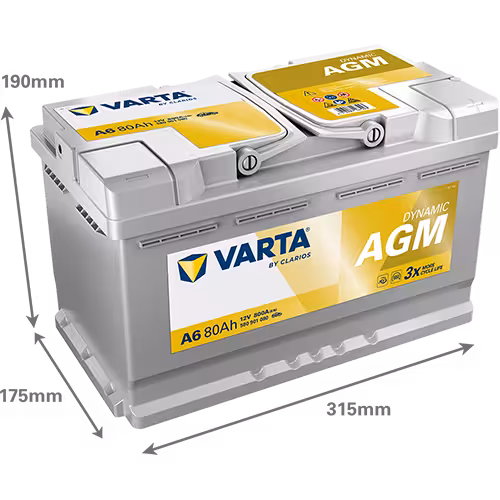 Varta Akü A6 F21 12V 80 Ah Amper 800EN DYNAMIC AGM Start-Stop