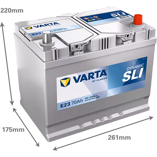 Varta Akü E23 12V 70 Ah Amper 630EN DYNAMIC SLI