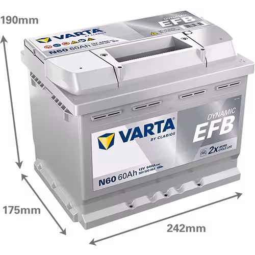 Varta Akü N60 12V 60 Ah Amper 640EN DYNAMIC EFB Start-Stop