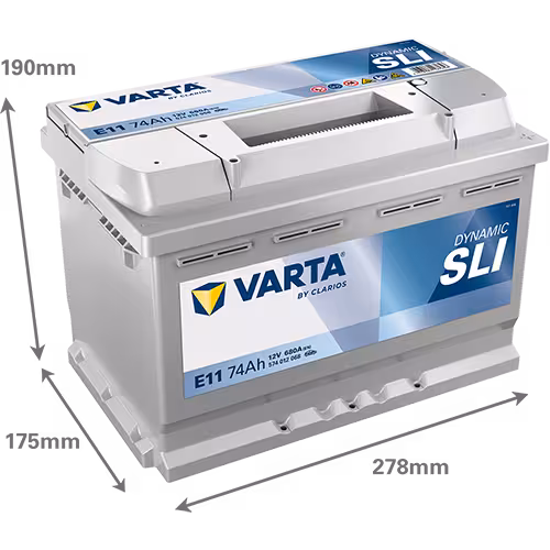 Varta Akü E11 12V 74 Ah Amper 680EN DYNAMIC SLI