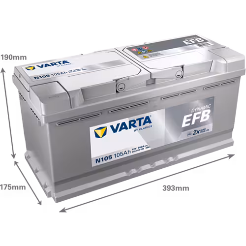 Varta Akü N105 12V 105 Ah Amper 950EN DYNAMIC EFB Start-Stop