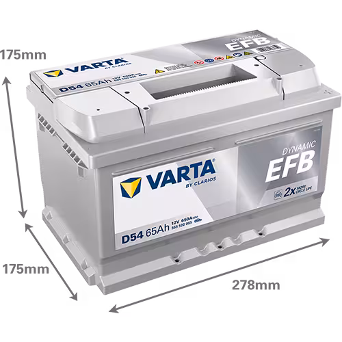 Varta Akü D54 12V 65 Ah Amper 650EN DYNAMIC EFB Start-Stop