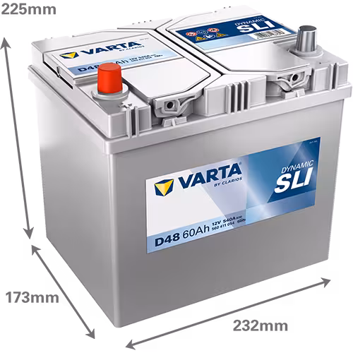 Varta Akü D48 12V 60 Ah Amper 540EN DYNAMIC SLI