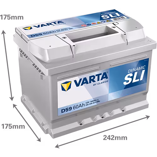 Varta Akü D59 12V 60 Ah Amper 540EN DYNAMIC SLI